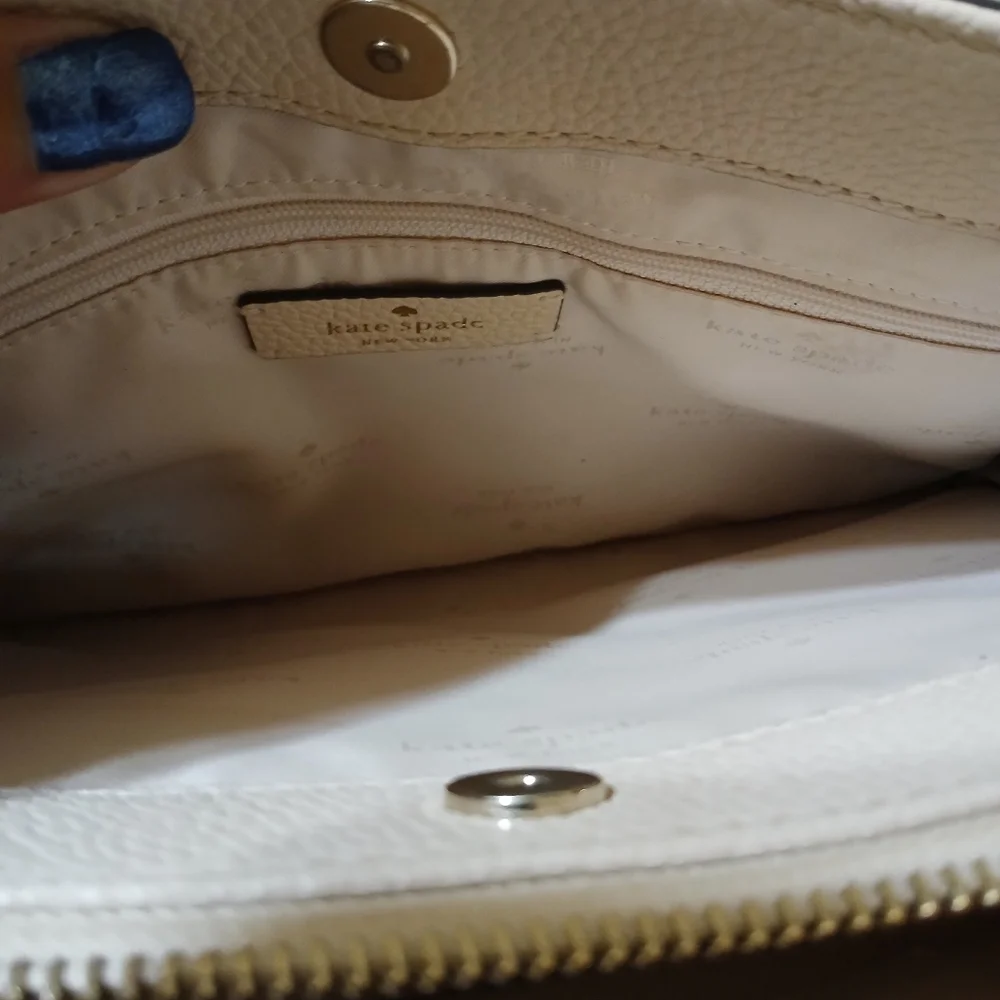 KATE SPADE Cream/Taupe Satchel Bag Mulberry Street - Picture 7 of 8
